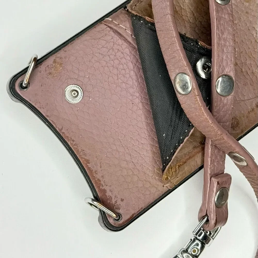 Bandolier Lavender Leather Studded Crossbody iPhone 7/8/SE Case with Strap – Pre